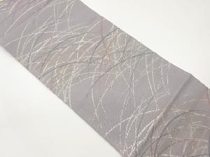 紗 草葉模様織出し袋帯